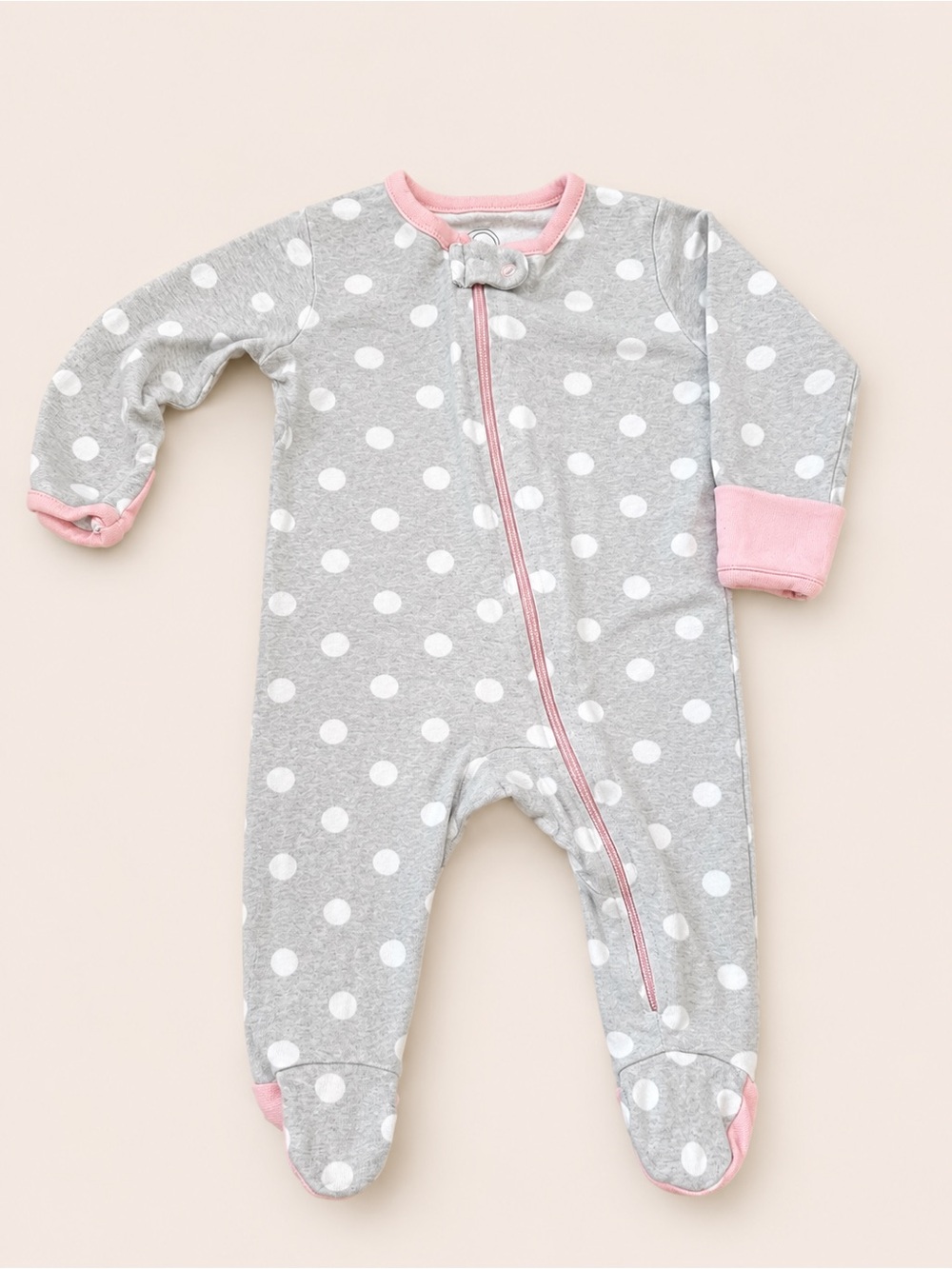 Wonder Nation - Gray W/ White Polkadots Sleeper (Cotton) - 0-3M